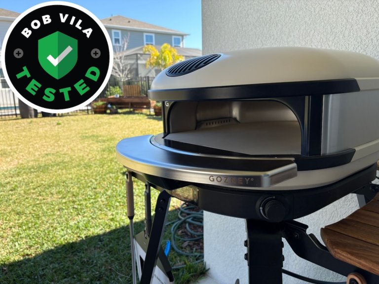 The Gozney Arc Lite pizza oven set up outside for testing
