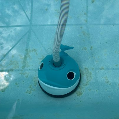 The Hayward W3900 Wanda the Whale Pool Vacuum cleaning the bottom of a pool during testing