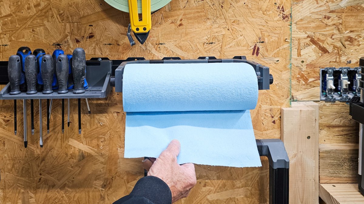 Flex storage systm for holders for screwdrivers and paper towels