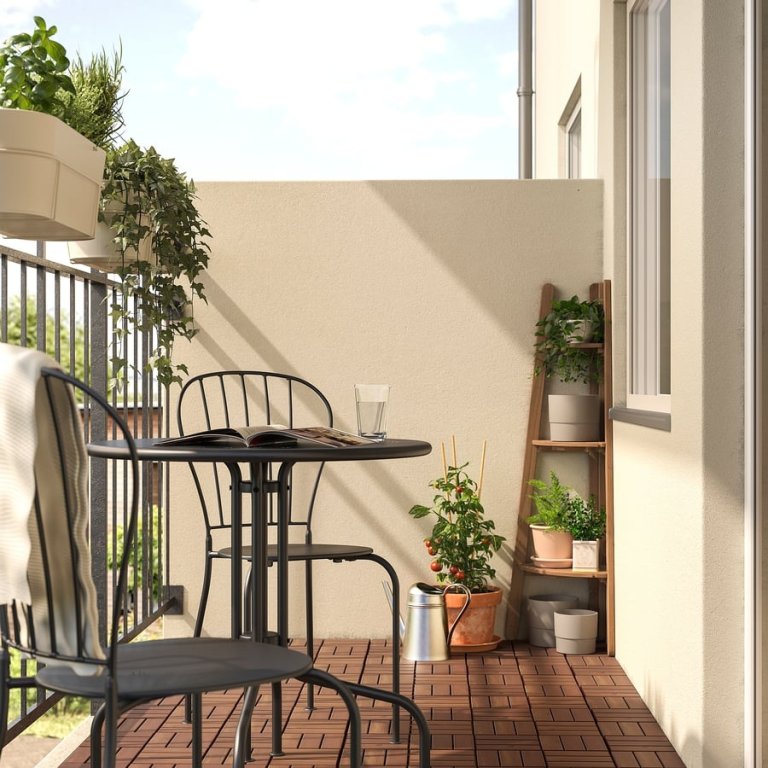 IKEA Outdoor Living Compact Plant Stand That Maximizes Small Spaces