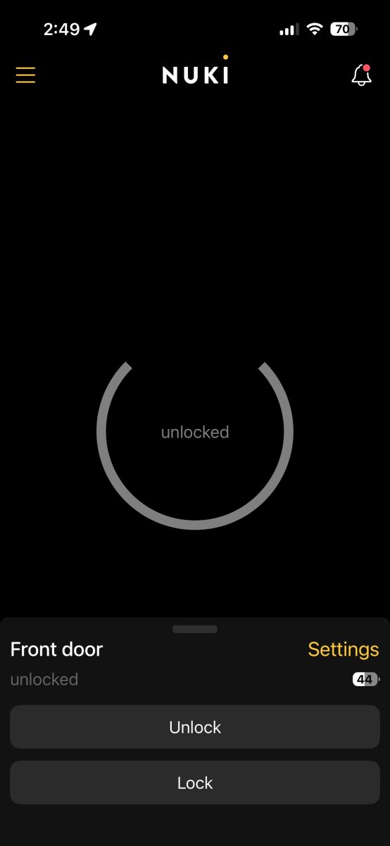 the Nuki Smart Lock app