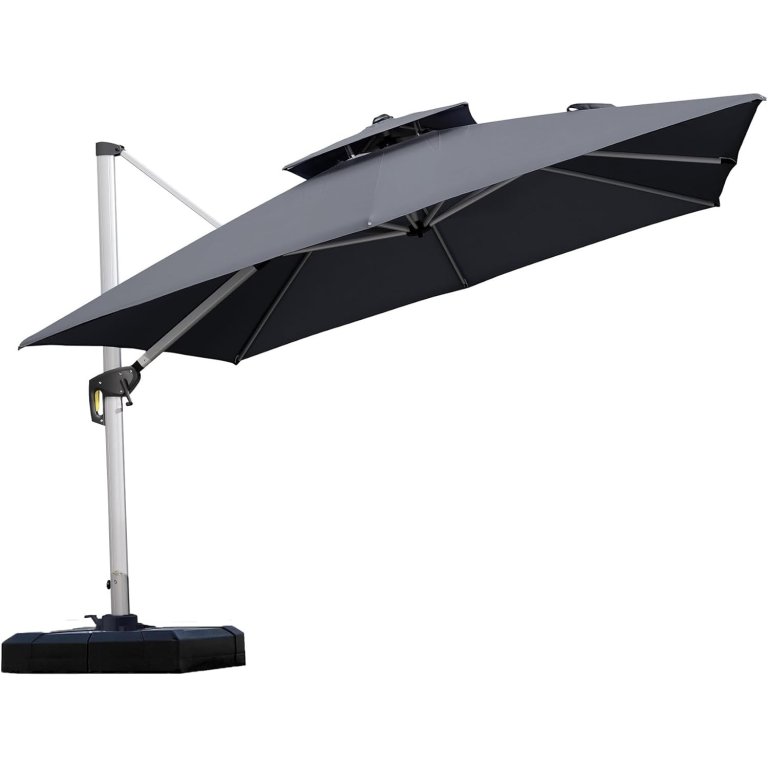 Purple Leaf Double-Top 360-Degree Cantilever Umbrella