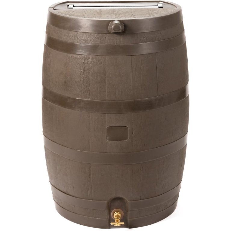 RTS Home Accents 50-Gallon Flat Back Rain Barrel
