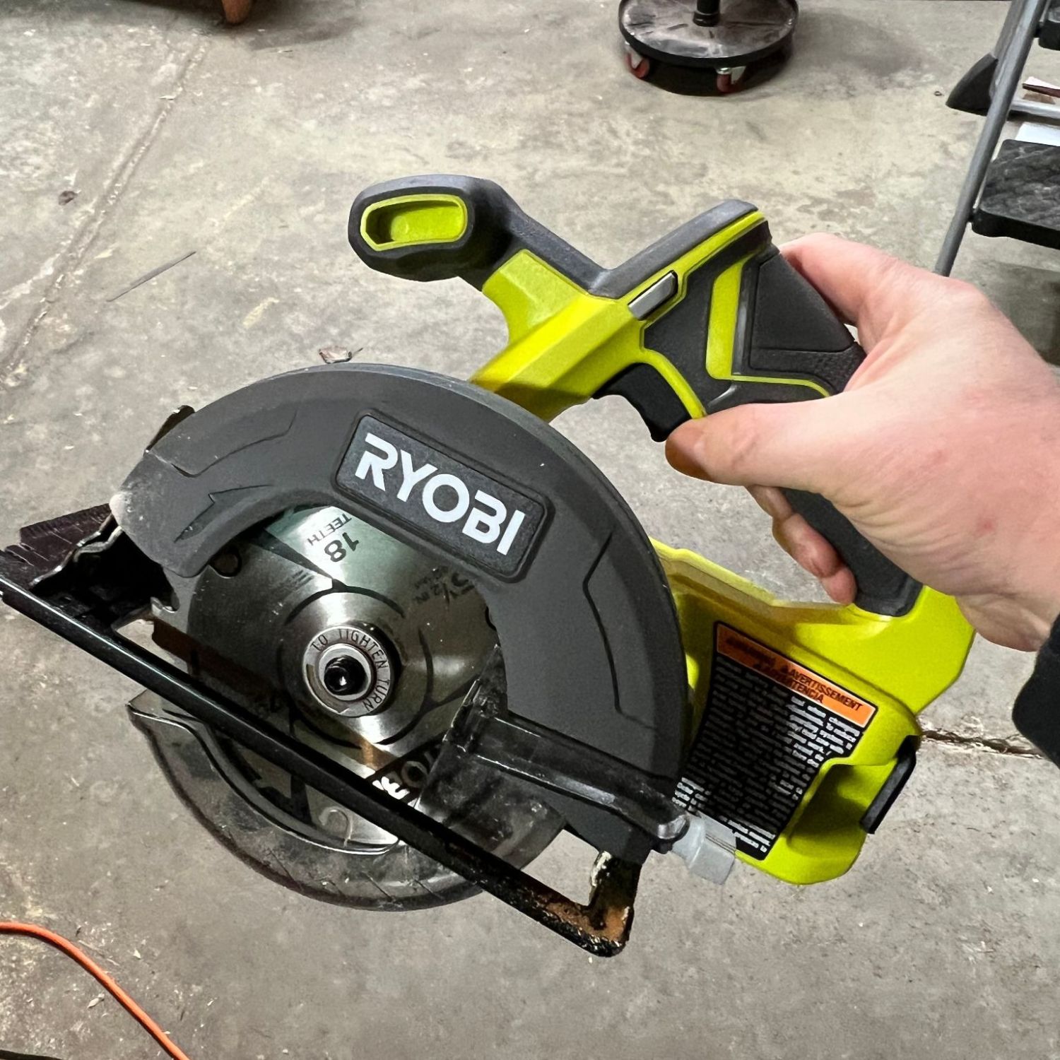 The Ryobi Oscillating multi-tool in a workshop
