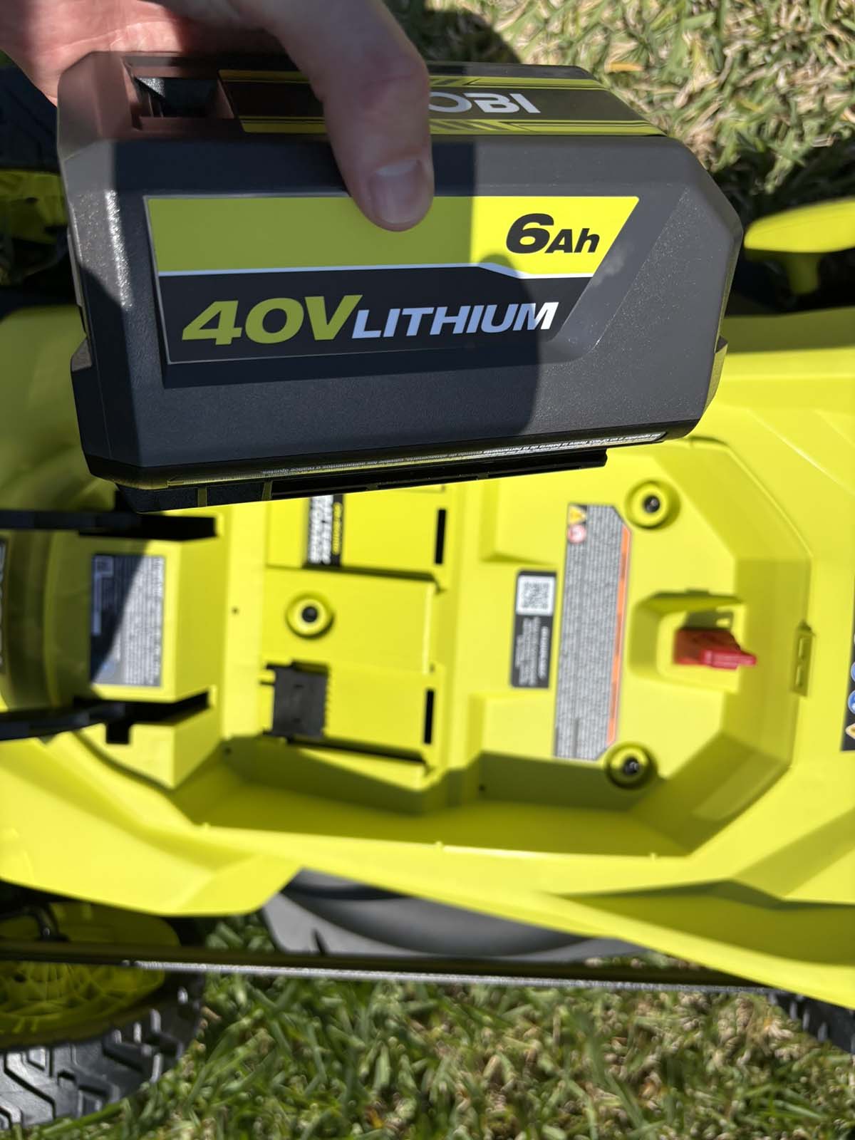 Ryobi small lawn mower battery