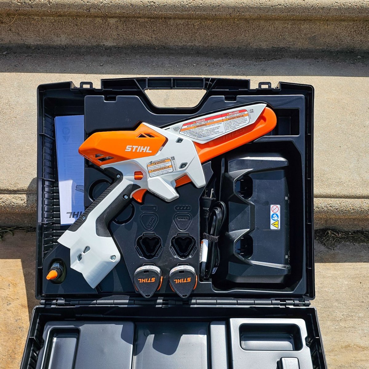 The Stihl GTA 30 stored in its case