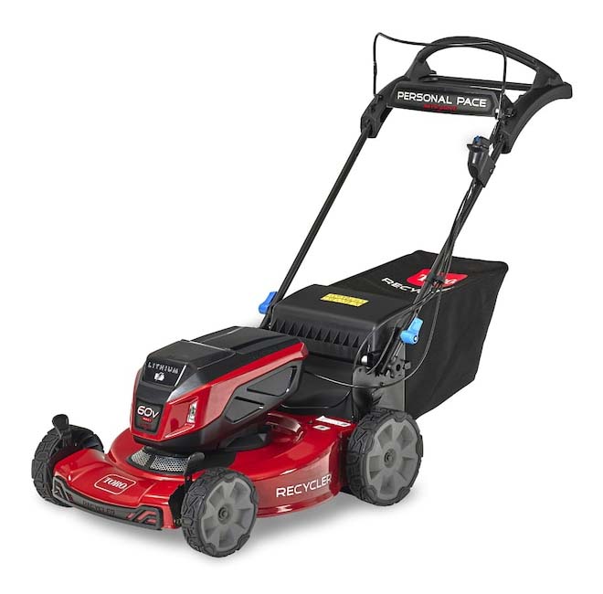 The Toro 60V MAX 22-Inch Recycler Lawn Mower on a white background