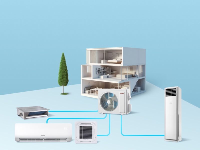 Tosot heat pump cooling equipment for large open floor plan homes.