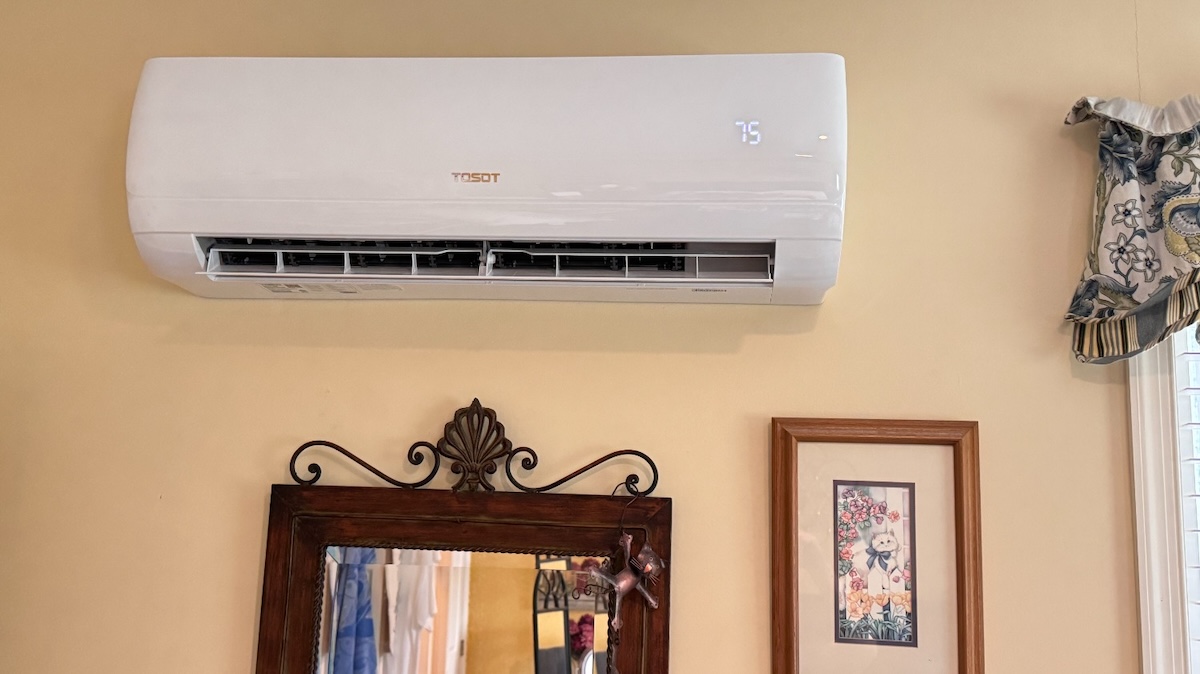 Tosot mini-split air conditioner installed in a home.