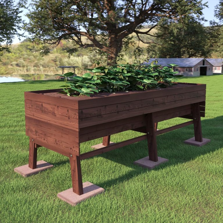 Veikous Large Cedar Wood Raised Garden Bed