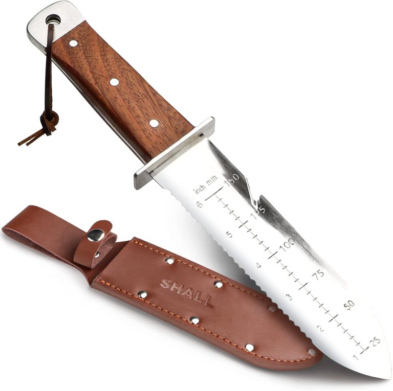 Hori hori knife for gardening available at Amazon