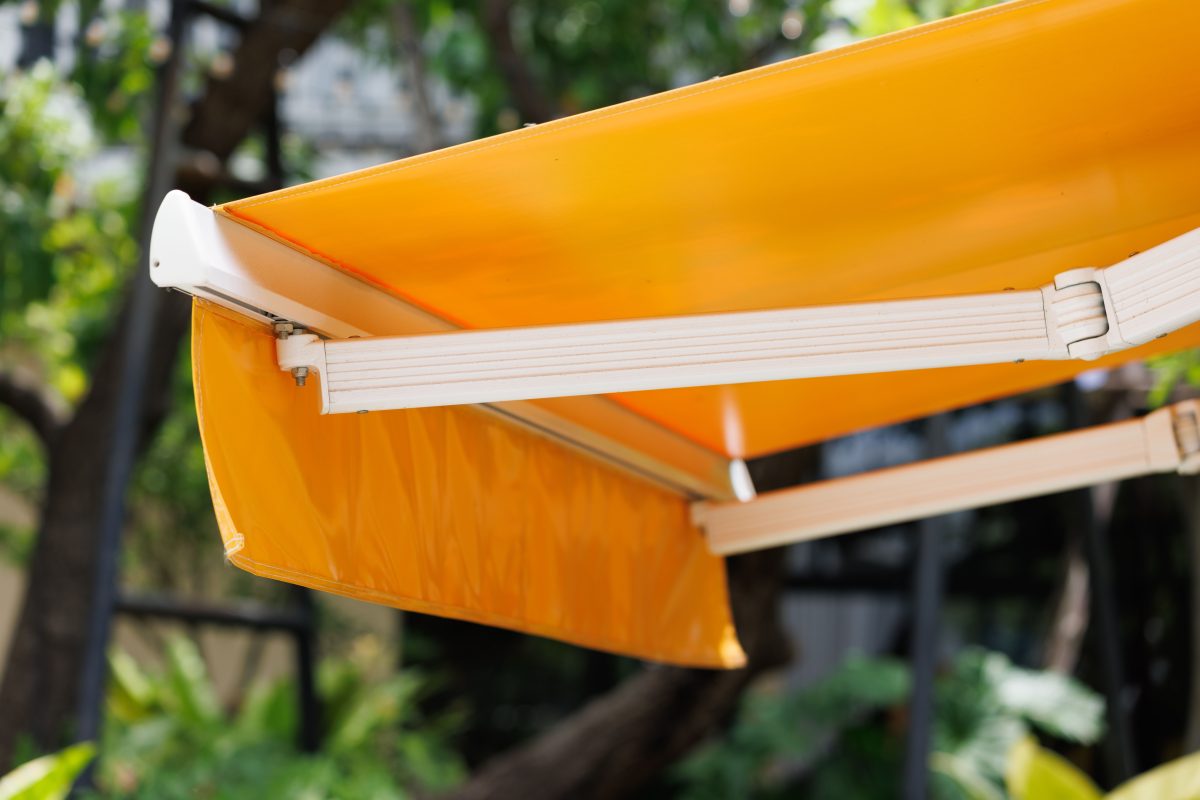 Closeup of yellow awning