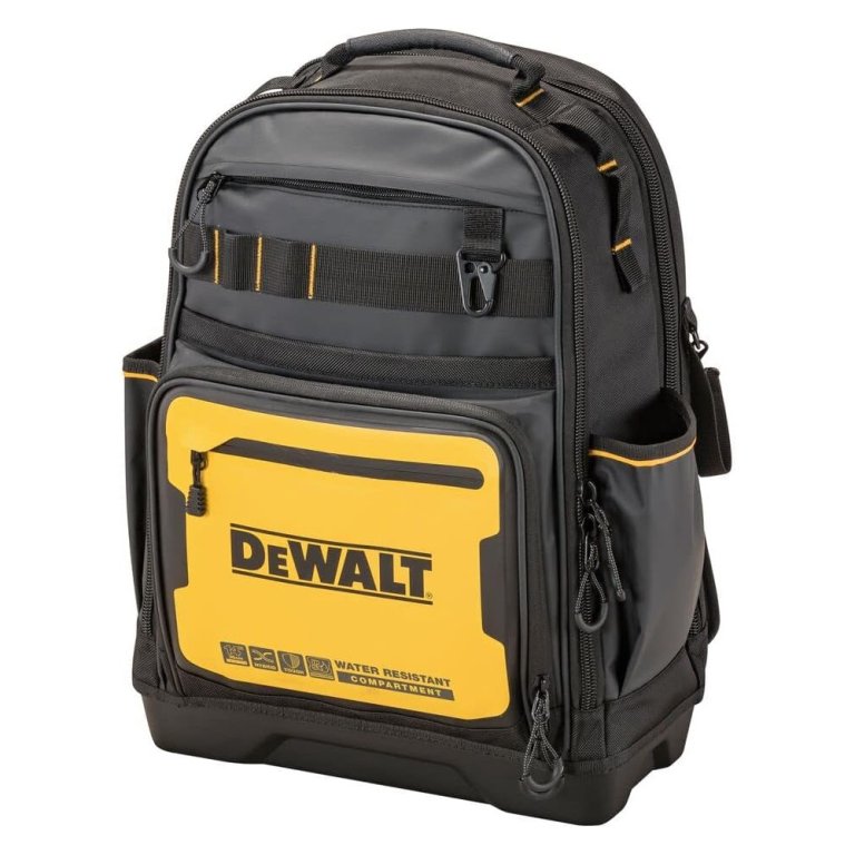 The DeWalt Pro tool backpack on a white background