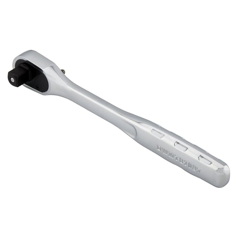 The DeWalt ⅜-Inch Quick-Release Ratchet on a white background