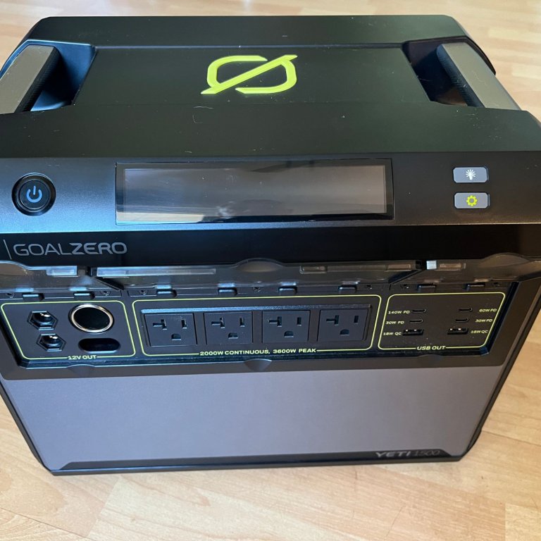The Goal Zero Yeti 1500 unboxed and ready for testing