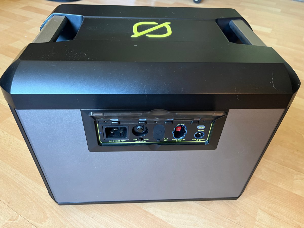 The back of the Goal Zero Yeti 1500 with several charging inputs