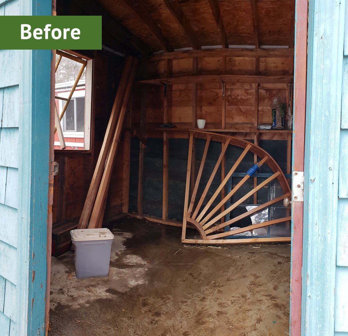 Before converting author Lauren Landers' potting shed into a DIY chicken coop.
