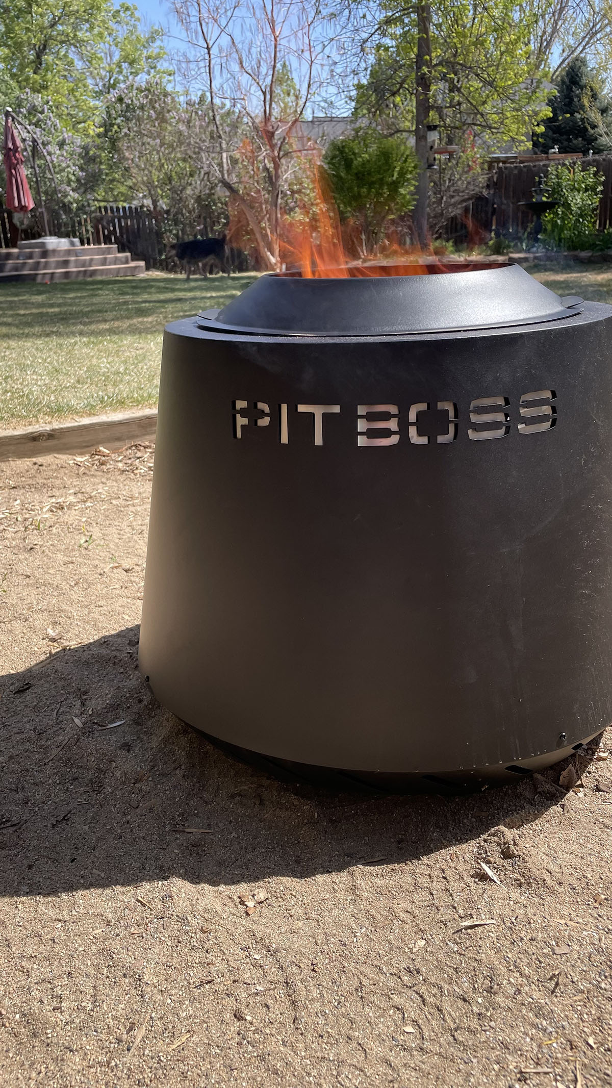 Pit Boss Smokeless Fire Pit during testing