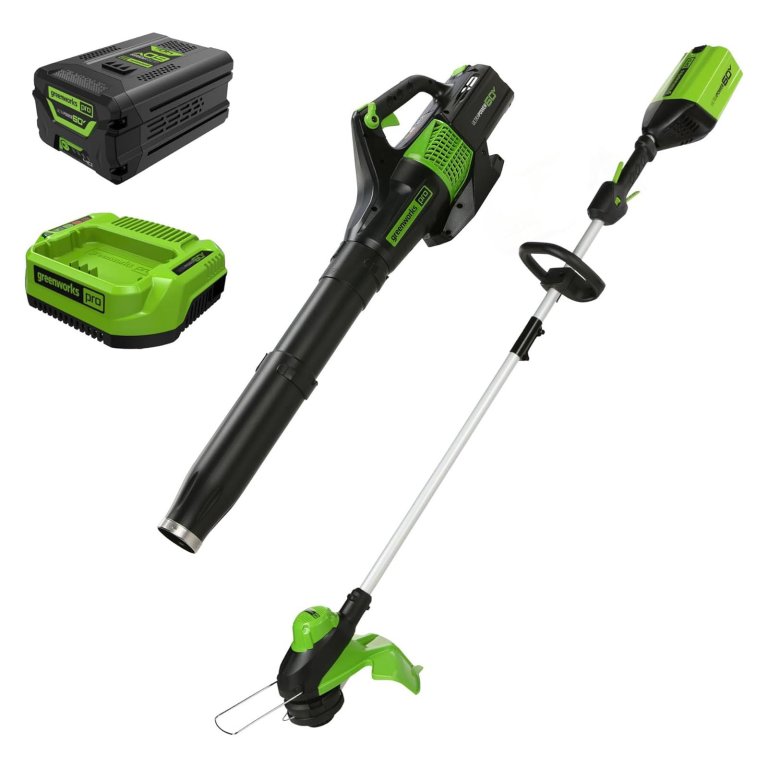 Prime Day Leaf Blowers Greenworks 60V 13 String Trimmer & Blower Combo