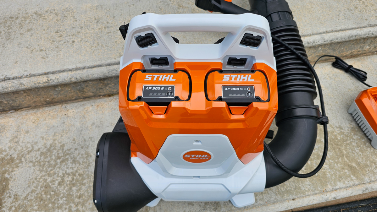 Stihl Backpack Blower with Two Batteries in place