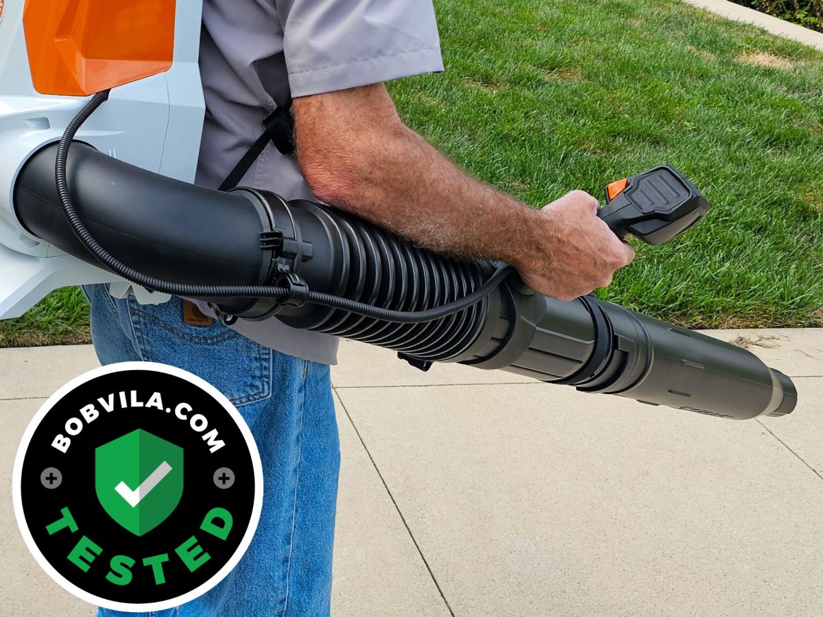 Stihl Backpack Bloweron and in use during testing