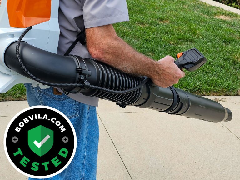Stihl Backpack Bloweron and in use during testing