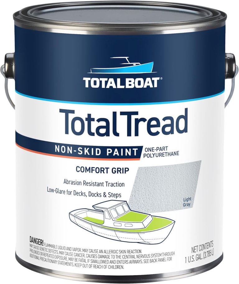 A can of TotalBoat TotalTread Non-Skid Deck Paint on a white background