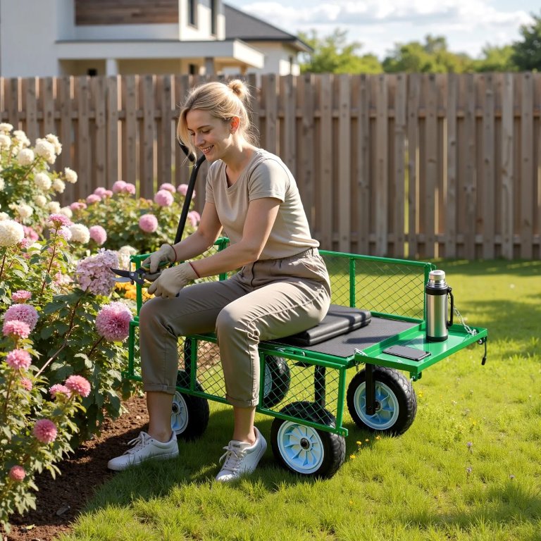 Vevor Summer Sale VEVOR Rolling Garden Cart with Seat