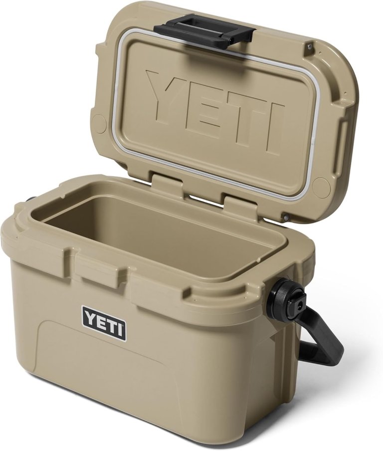 The Yeti Roadie 8 cooler shown open on a white background