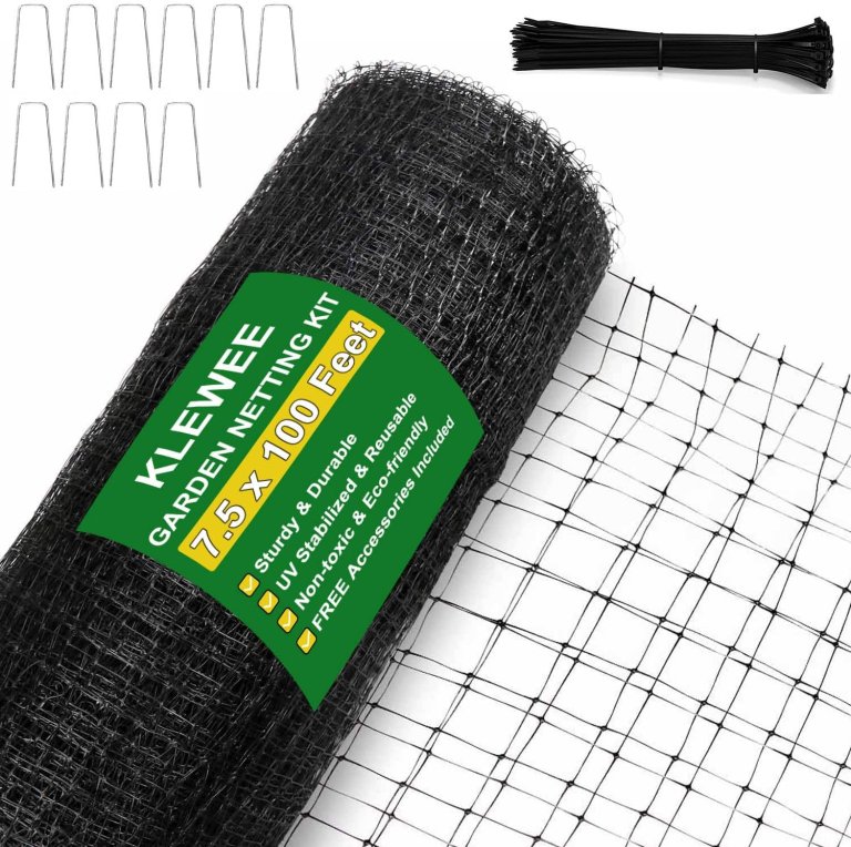 KLEWEE Bird Netting, 7.5 x 100 FT Heavy Garden Netting