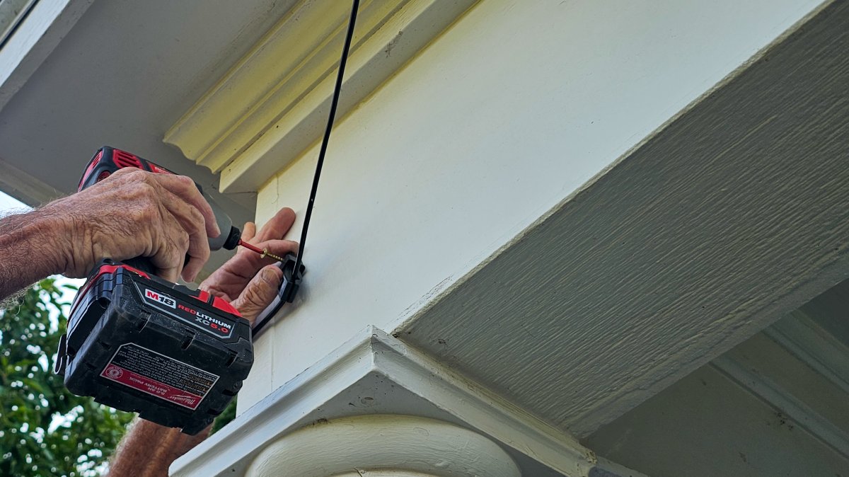 Attaching Enbrighten Light clips via drill and screw