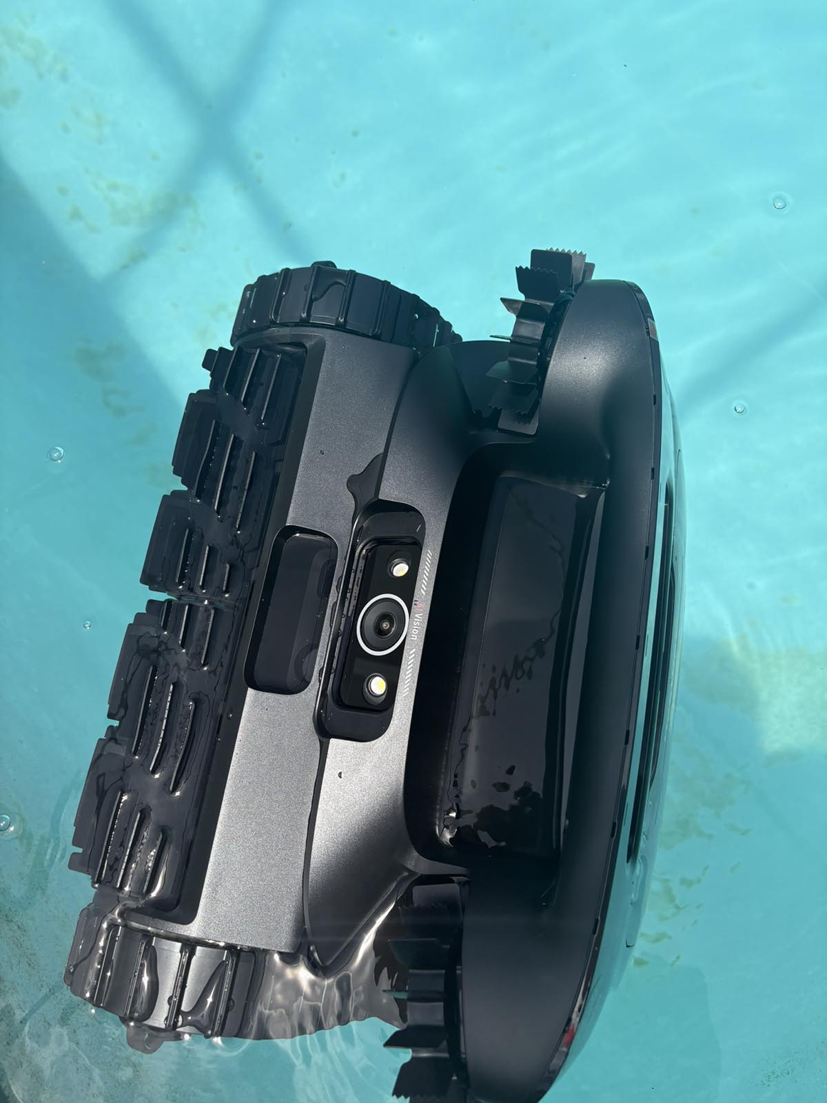 The Beatbot AquaSense X in a pool during testing