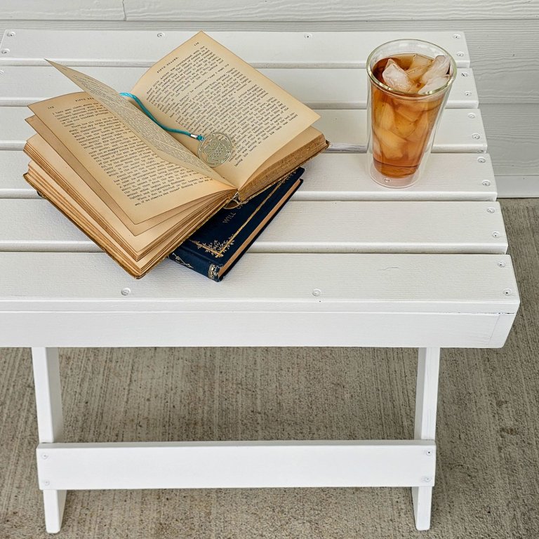 Table finished with Sherwin-Williams Forte Paint in use