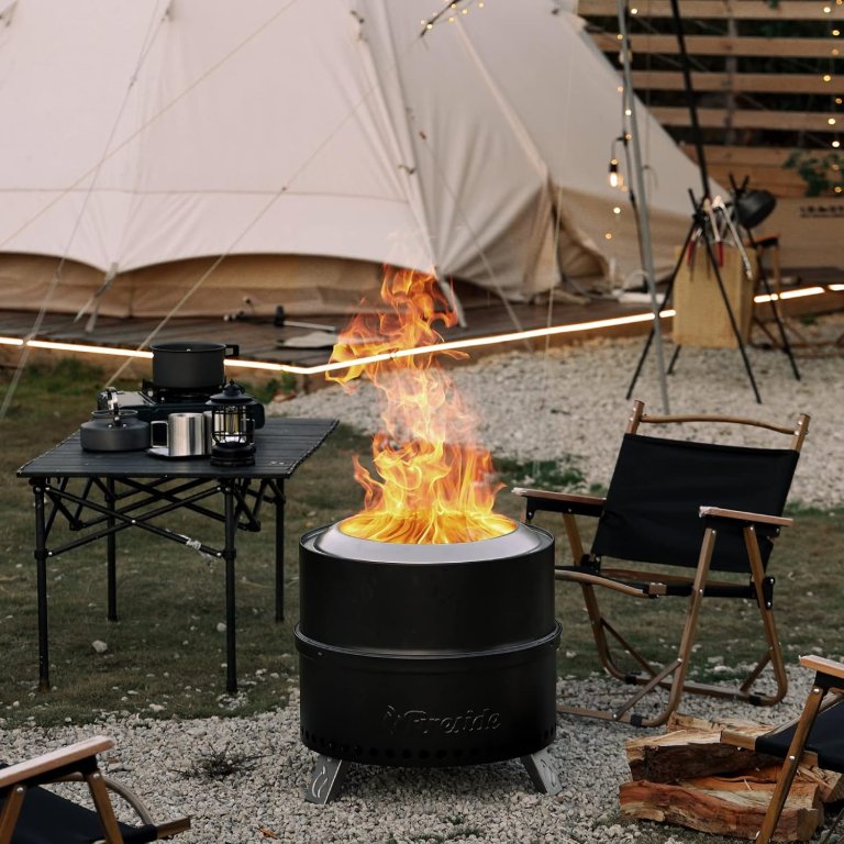 Fire Pit Deals on Amazon TURBRO 19-Inch Smokeless Fire Pit With Stand