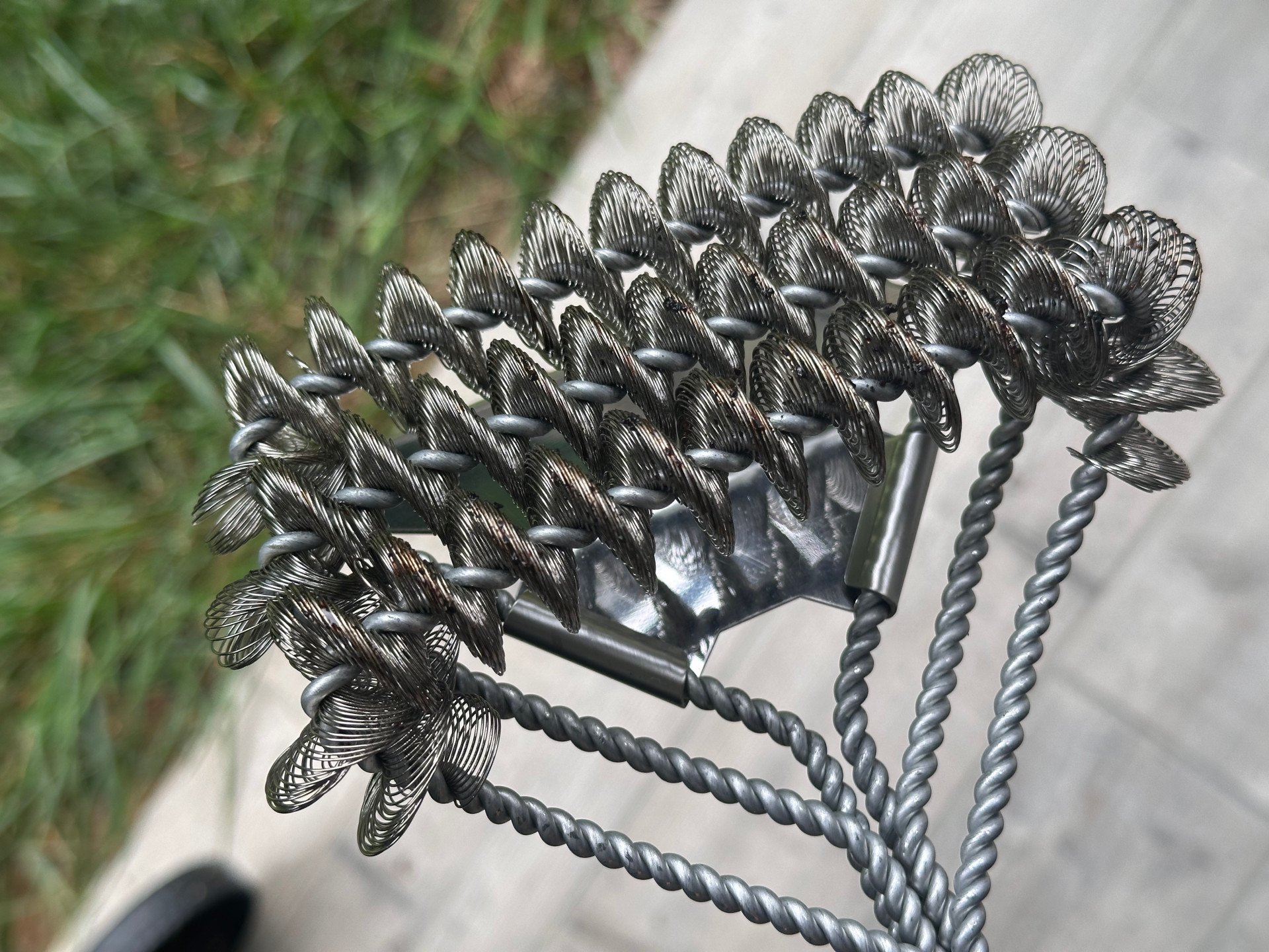 Close-up view of the GrillArt Bristle-Free 17-Inch Brush and Scraper