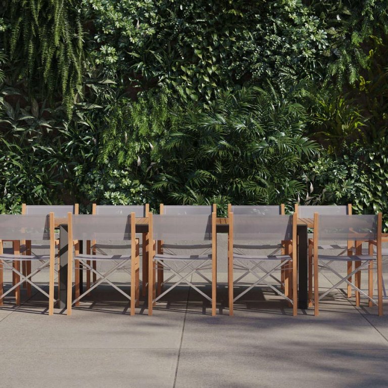 OuterWeek Deals on Outer Teak + Aluminum Outdoor Extendable Dining Table + 12 Teak Director's Chair