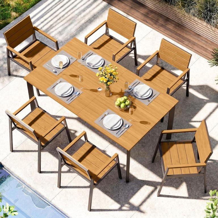 Patio Birdbath Deals on Amazon ComfCove 7-Piece Aluminum Patio Dining Set