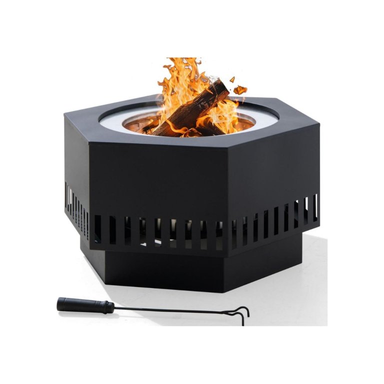 _SUNJOY Smokeless Fire Pit 28-Inch Hexagonal Firepit