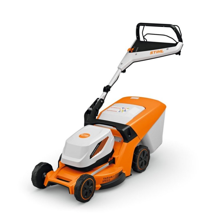 Stihl RMA 448 Battery-Powered Lawn Mower on a white background