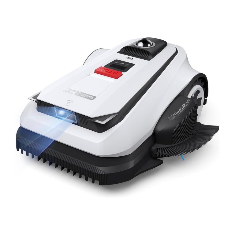 The EcoVacs Goat A3000 LiDAR Pro Robot Lawn Mower on a white background