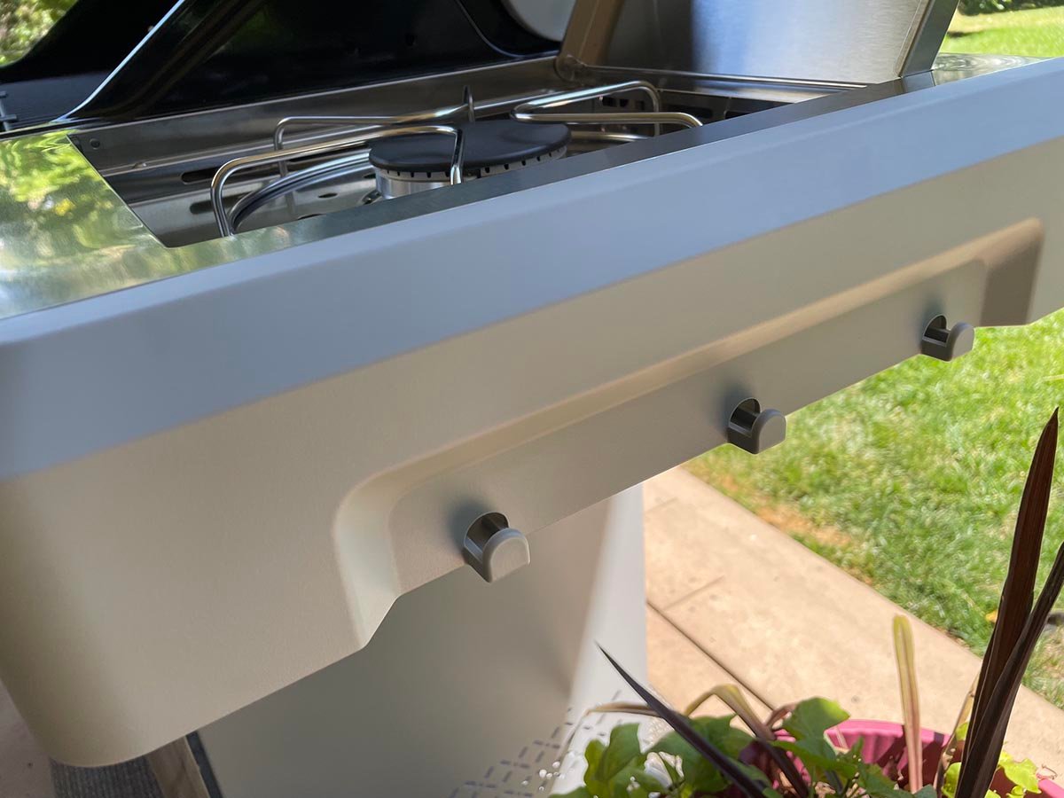 Tool hooks on Monument Grills Mesa 415BZ Propane Gas Grill