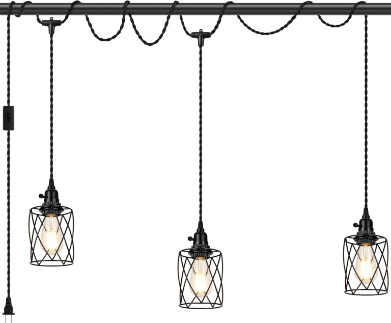 3-light cordless pendant light for installing in a kitchen or dining room.