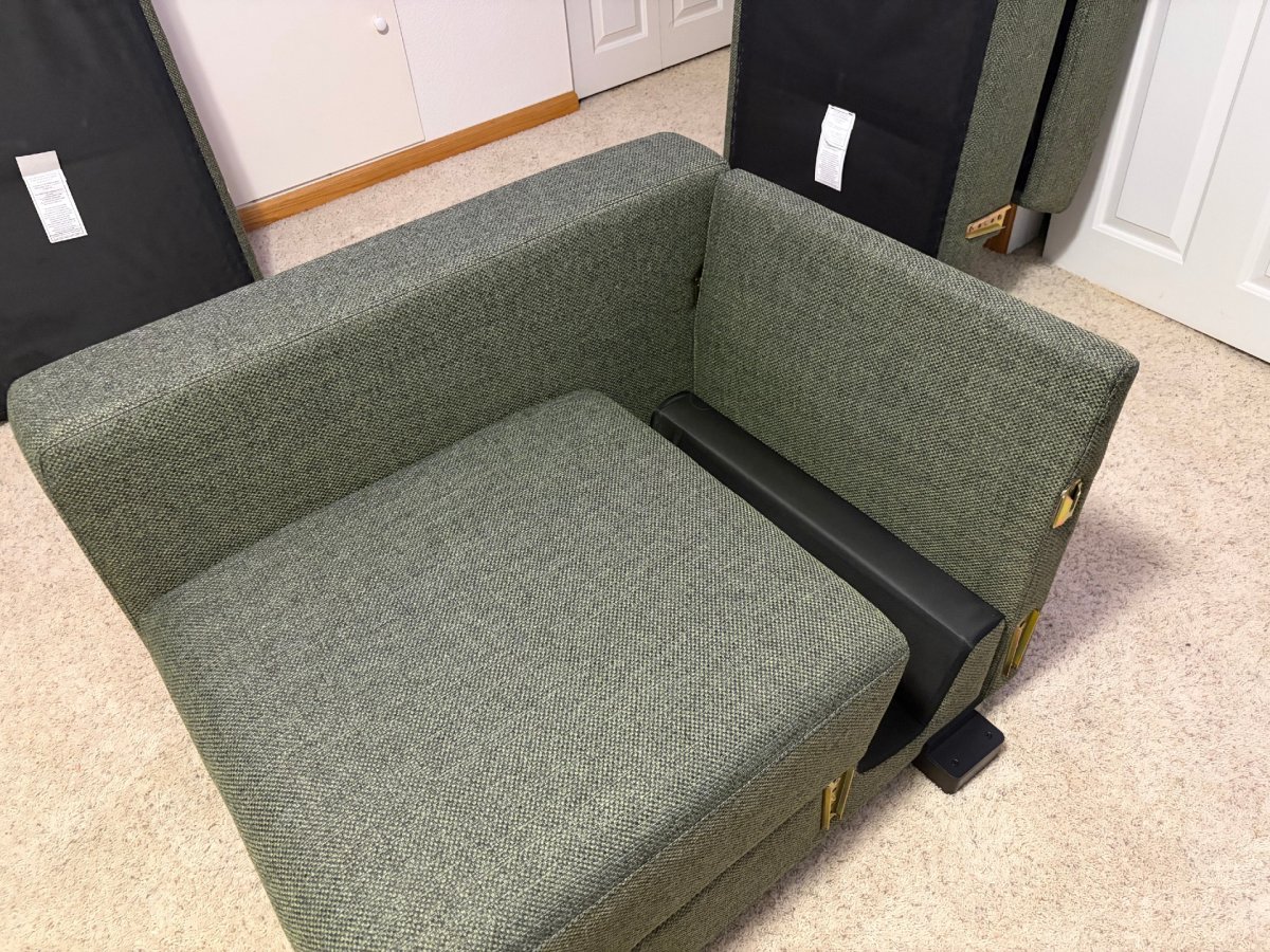 Assembling the first corner of the Cozey Neptune Sleeper Sofa