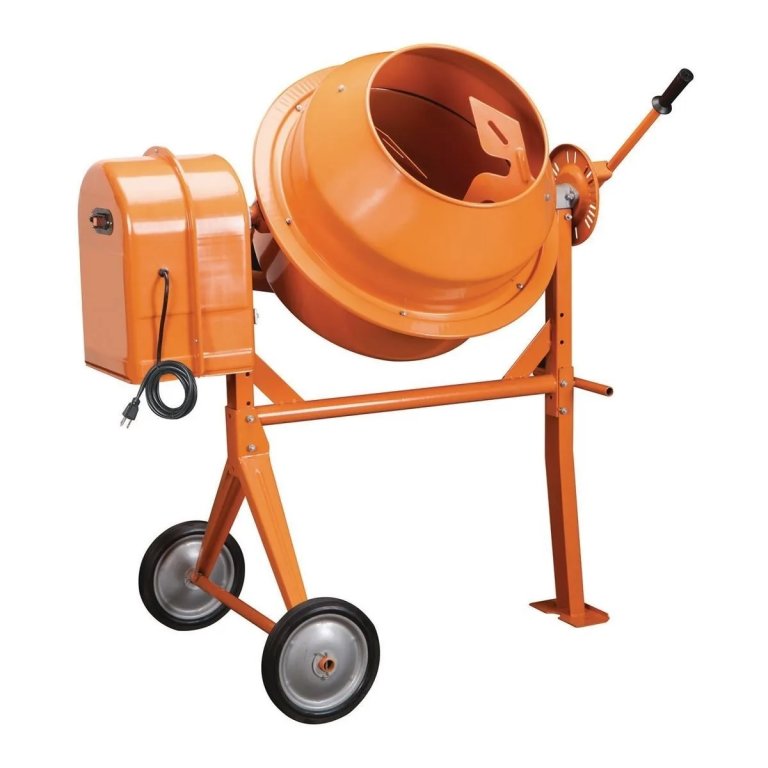 The Central Machinery 3.5 cu. ft. ⅓ HP Cement Mixer on a white background
