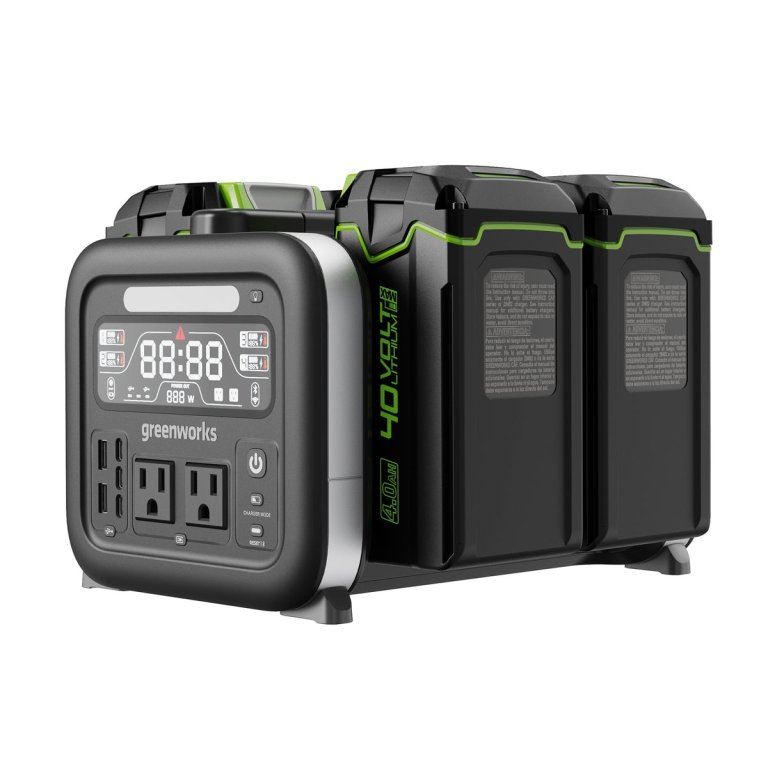 Greenworks PowerAll 24V system Greenworks 500W Portable Power Station Kit with 4 4.0Ah Batteries