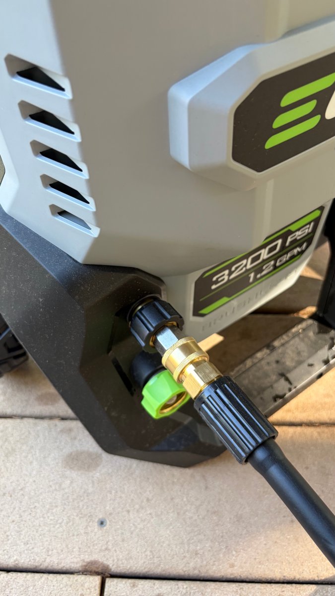 Hose quick-connect feature on the Ego Power+ HPW3204-2 Pressure Washer