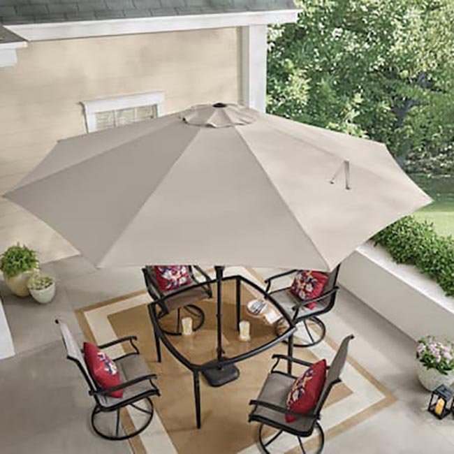 Labor Day The Home Depot Patio Grills Hampton Bay 11-Foot Patio Umbrella