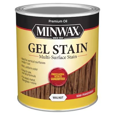 A can of Minwax Multi-Surface Gel Stain on a white background