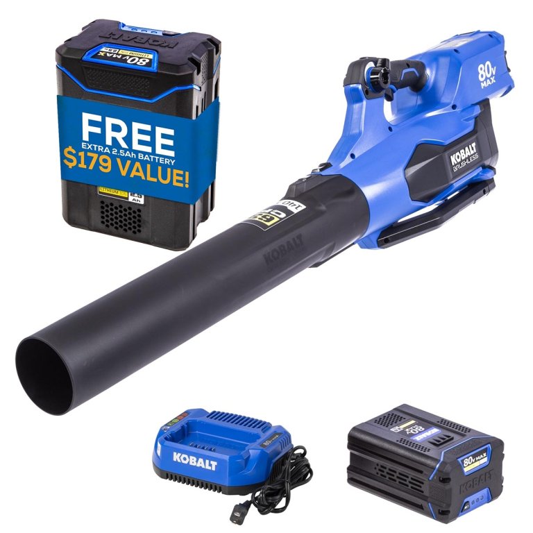 Outdoor Power Equipment Deals at Lowe's Kobalt 80V 630 CFM Leaf Blower Kit