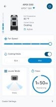 Screenshot of Portacool Apex 500 Wi-Fi Evaporative Air Cooler app